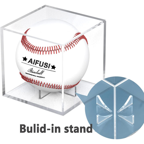 Baseball-näyttölaatikko, UV-suojattu akryylikuutio Baseball-pidike Squar