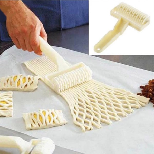 Muovinen leivontatyökalu Cookie Pie Pizza Leivonnaiset Lattice Roller Cutter Craf