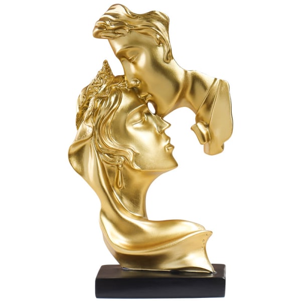 Kissing Lover Sculpture, Resin Exquisite Carving Couple Figurine Moder