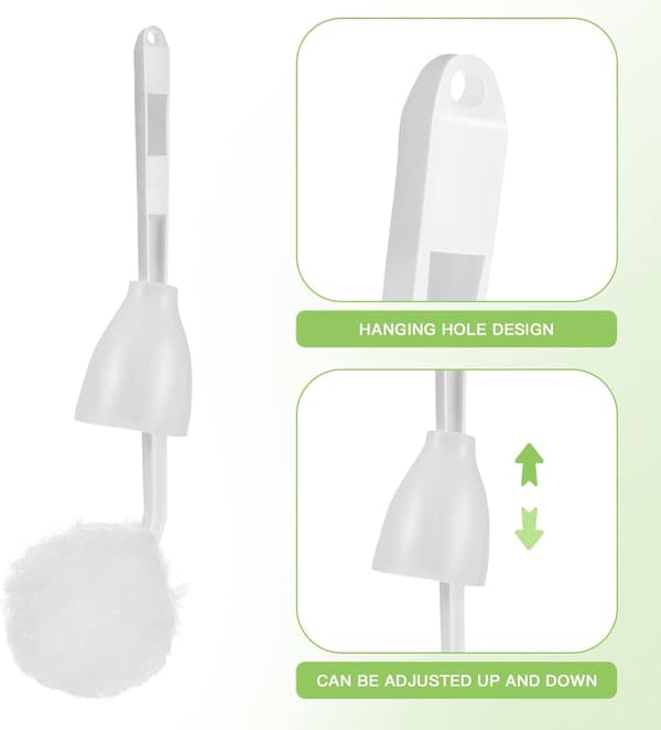 5 stk. bløde toiletbørster, hvid, polypropylen, 39 cm