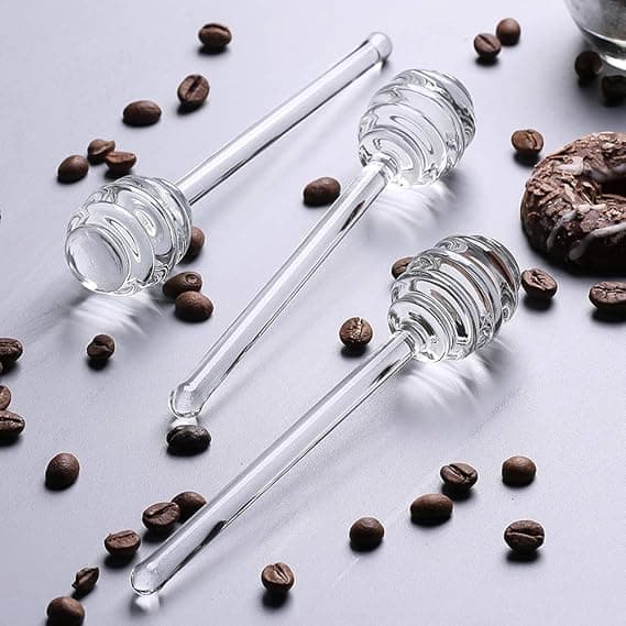 2 stk. 13,6*3 cm glas honningdipper-pinde omrørringspinde serveringsske D