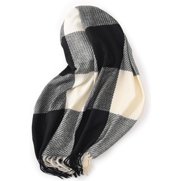 Dames sjal mode lang ternet vinter varm ternet sjal sort a