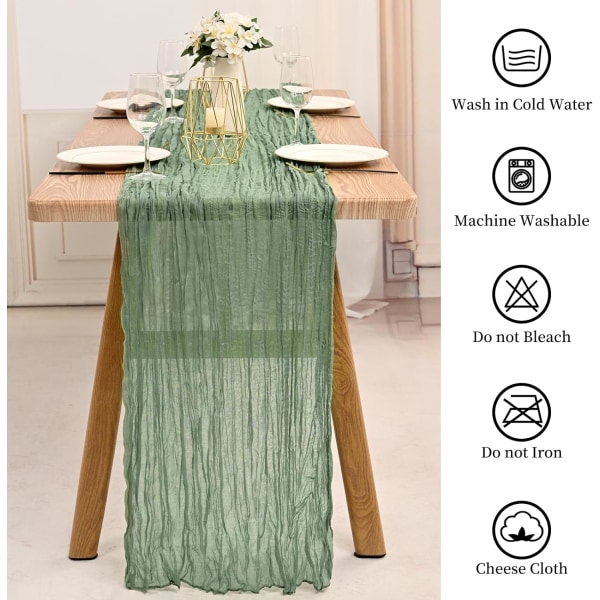 Bordløber Polyester og Frynser Chiffon Silkebånd Boho Gaze Natur