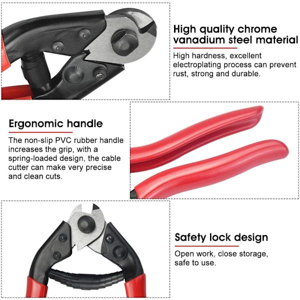 Multifunktionel kabelskærer tang cykel wirecutter 9mm stål ratchet wi