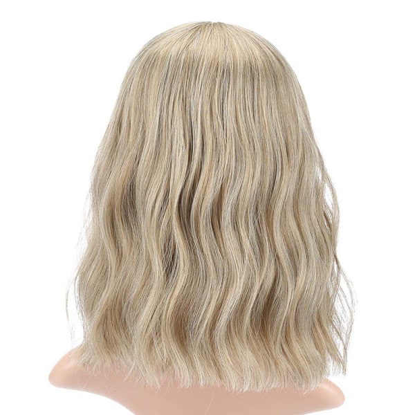 Natural Wavy Short Bob Wig with Air Bangs Women's Shoulder Length Wig