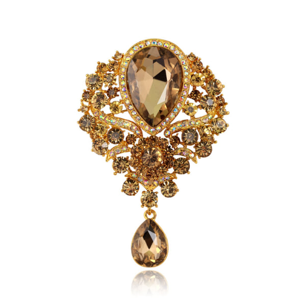 Large Crystal Water Drop Brooches For Women Vintage Fashion Pendant St