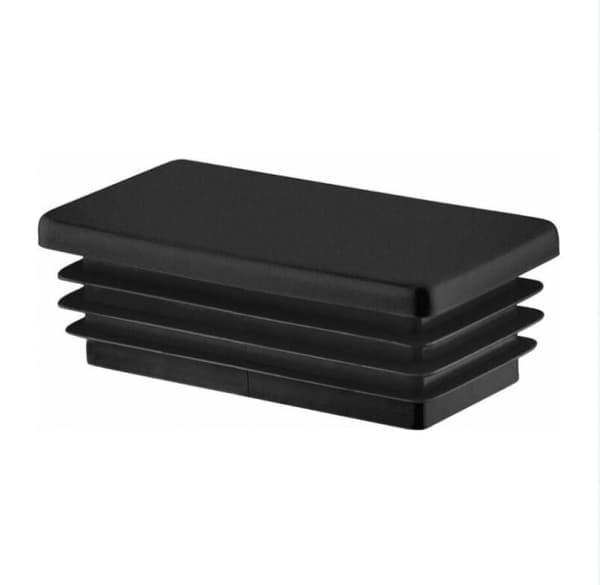 stk. Rektangulær Rørhette 60x30 mm Svart, Plast Endestykker Blindplugger