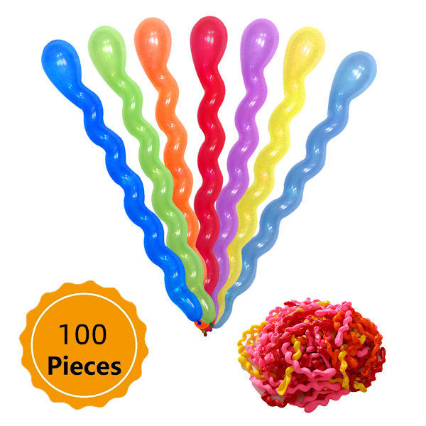 100 stk. 40 tommer latex spiralballoner, farverige snoede balloner til fødselsdagsbryllupsfestdekorationer tilfældig farve