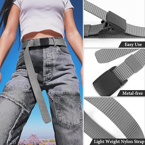 Causal Clip Spänne Bälte för Kvinnor Män Streetwear Style Cargo Pant Bälte