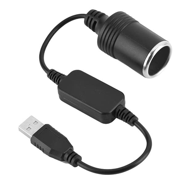 Cigarette Lighter Adapter Converter, USB-port til 12V Cigarette Lighter Socket Converter Adapter Kabel