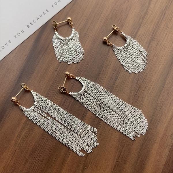 Pitkät tupsu korvakorut, S925 sterling hopea, high-end korvakorut, niche d