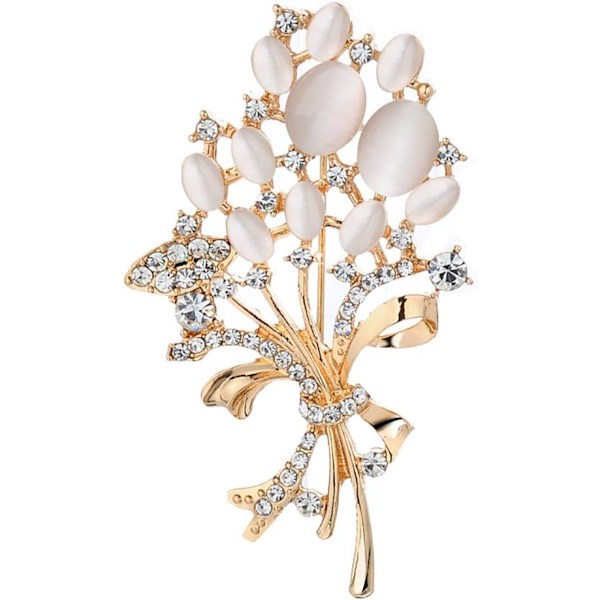 Mote Mote Rhinestone Brosjer Rosa Blå Ild Opal Stein Blomst