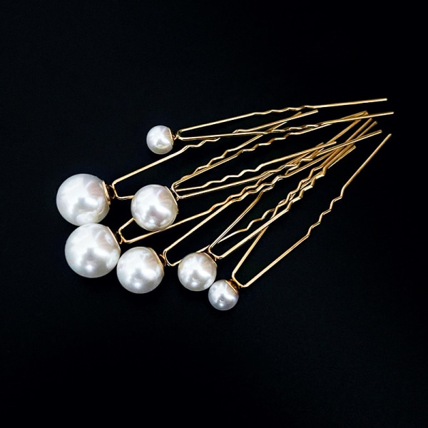 Pearl Hårklämmor 18 delar U-formade hårnålar Bröllopshårtillbehör