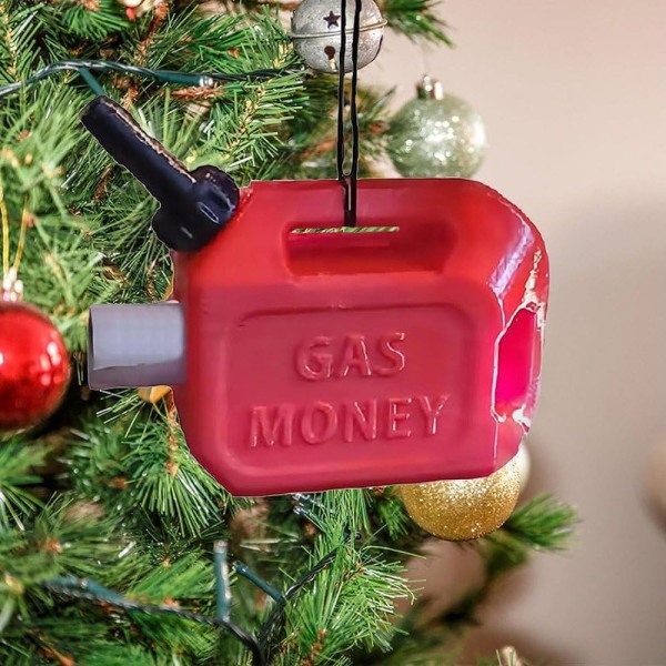 Gasskanne-ornament, 2024 Gass Juleornament, Morsom Penger Holder Ornam