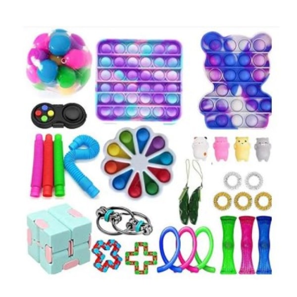 30 stk. Fidget Pop it Toys Set pakke for barn og voksne