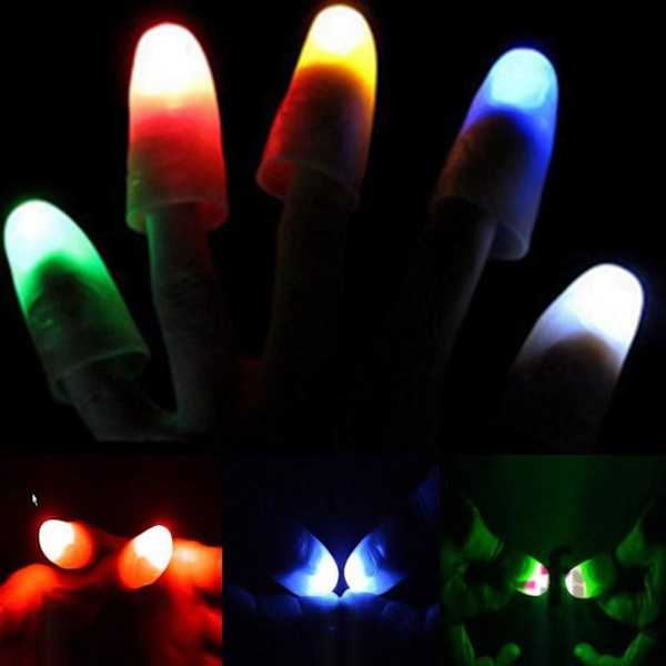10 stk. Magiske lysende tommelfingre LED fingerlampe tommelfingerlys magiske trick T