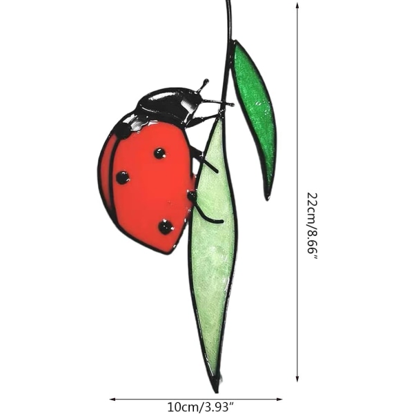 Ladybug Suncatcher Glassmaleri Vindu Vegg Døroppheng Familiebil