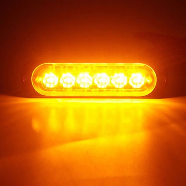 6 LED-bilstrobebromsljus, 12V-24V fordonsljusramp, säkerhetsblinkande B