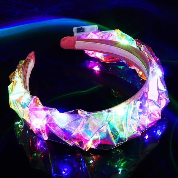 LED Light Up Pannband Glitter Hair Band Glow in the Dark Halloween Chr