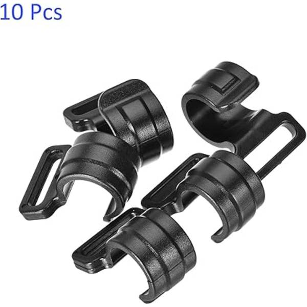 10-pack tältstång C-klämmor - plastklämmor för tältkrok, markisfäste
