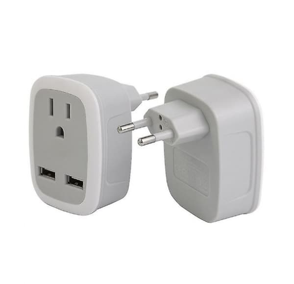2-pack reseadapter för resor i Europa, internationell reseadapter