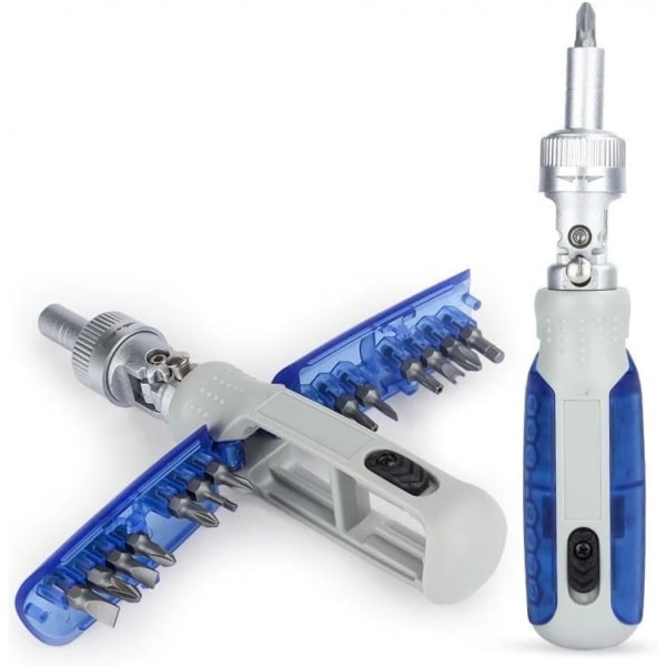15 i 1 Multi-Angle Ratchet Skrutrekkersett, Ratchet skrutrekker multi-vinkel universell multifunksjonell kombinasjon 15 i 1 sett.