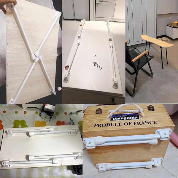 4-pak Sammenklappelige Sengeskrivebordsben, Bordbenbeslag, Hvid, 27cm