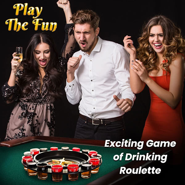 Drikkespil Glas Roulette - Drikkespil Sæt (2 Kugler og 16 Glas)