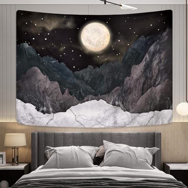 Bergtapet Månen och stjärnorna Starry Night Sky Tapestry Nature Land