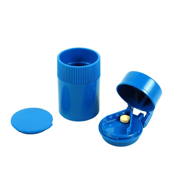 Pilleknuser, blå, 4,7*3,9*7,6 cm, multifunktionel pilledeler