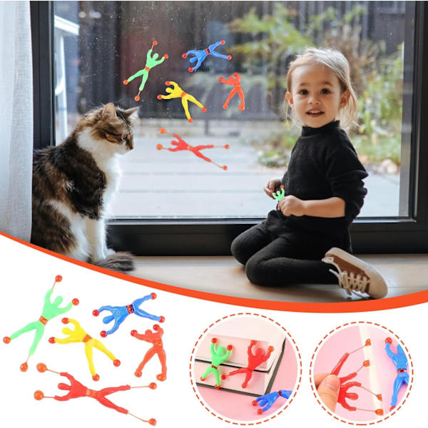 10PCS Stretchy Sticky Toy Assortment, Stretchy Wall Climbers, Sticky W