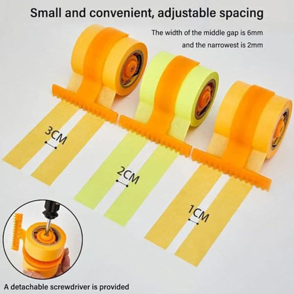 Dobbeltrække rullende afdækningstape applikator dispenser, Masking Master T