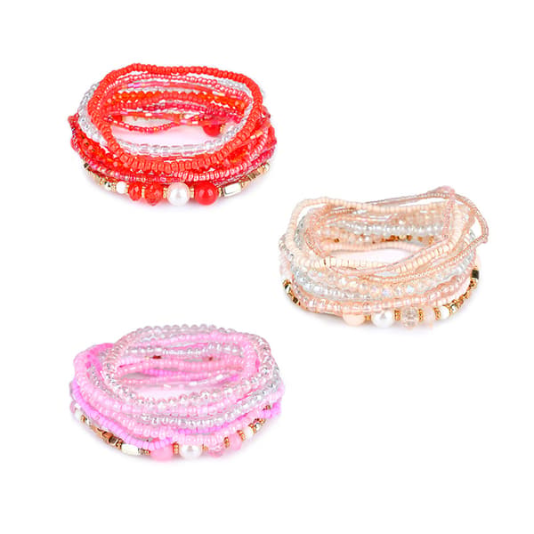 Boho Crystal Beaded Stackable Armband Handgjord Färgglad Kristall Pärla