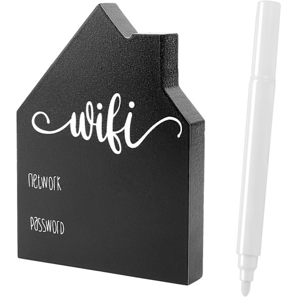 Wifi-lösenord Wifi-skylt för gäster Gäst Wifi-lösenord Skylt Mönster Träbordsskylt för hem Fristående Krittavla Stil Husform