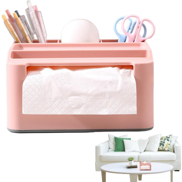 Tissue Box Organizer, Napkin Dispenser with Organizer, Remote Control