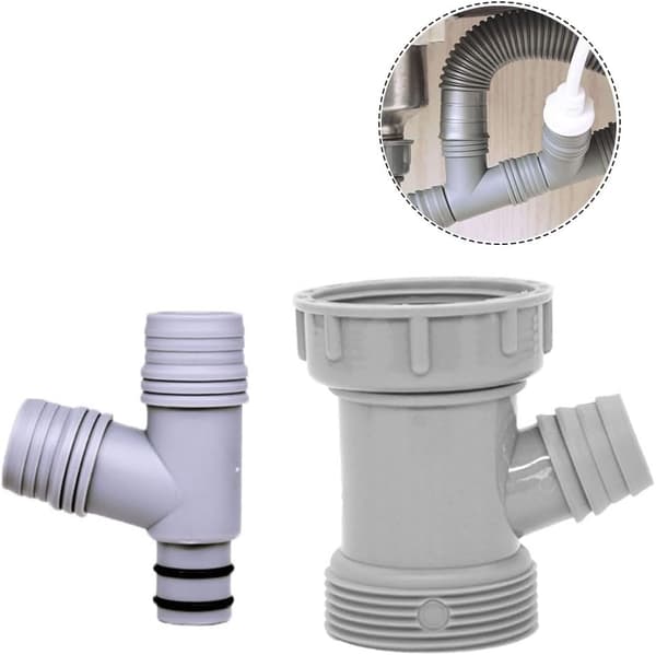 Rørforbindelse, køkkenvask overløbsfitting, praktisk overløbssamling til gevindrør og rørfittings (B)