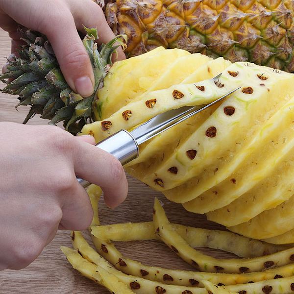 Rostfritt Stål V-formad Fröskalare - 1 Öga Skalare - Ananas Öga Skopa, Kan också ta bort rötter från jordgubbar, potatis, morötter, etc.