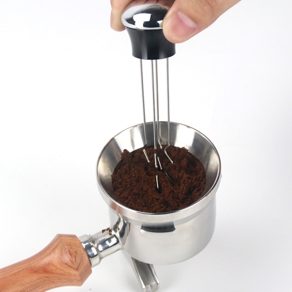 Kaffeomrörare för espresso i rostfritt stål som hjälper till att sprida N