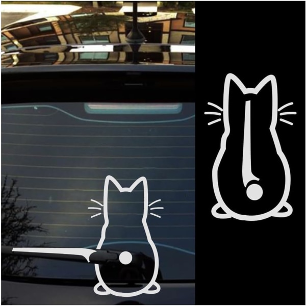 Cat Wiper Sticker, Funny Kitten Wiper Sticker, 3D Cute Decals for Rear Win