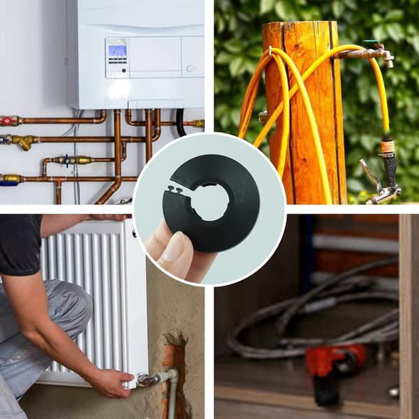 6 stk. Plast Radiatorrørsdæksler, Sort, Letvægts Plastbeskyttelse