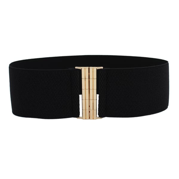 Bred stretchbälten för kvinnor, vintage elastiska midjebälten mode retro justerbart cinch bälte med spänne för klänningar
