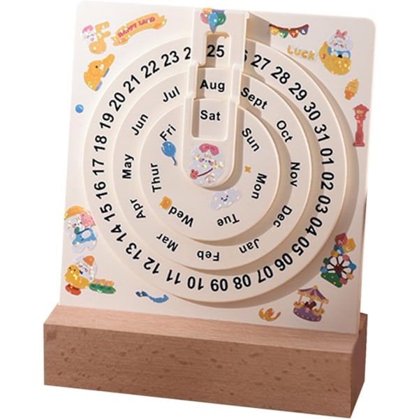 Evighetskalender cirkulär, 5 tum kalender roterande evighetskalender