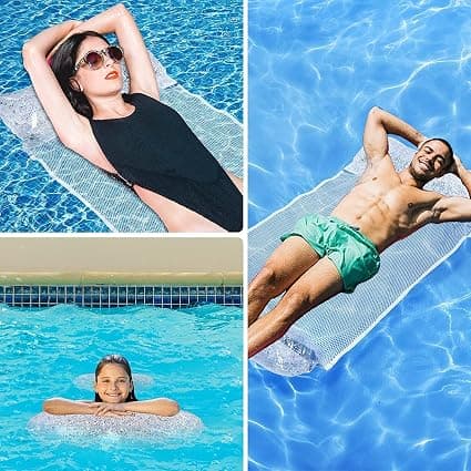 Oppustelig flydende poolhænge, 2 stk. oppustelig flydende seng foldbar PV