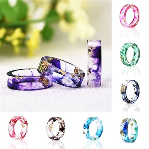 18mm Ocean Style Transparent Plastic Resin Wedding Band Cocktail Party Ring sort