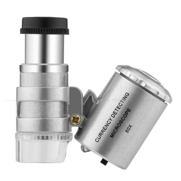 HD Litet förstoringsglas Silver Bärbart Mikroskop 60X Mikroskop An