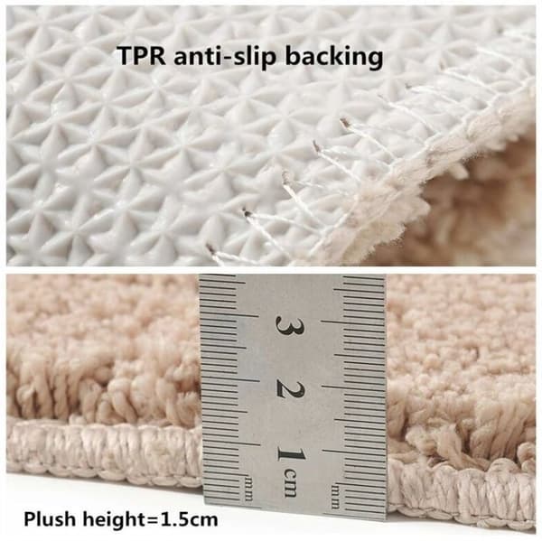Halvmåneformet absorberende mikrofiber gulvmåtte (Lysebrun)
