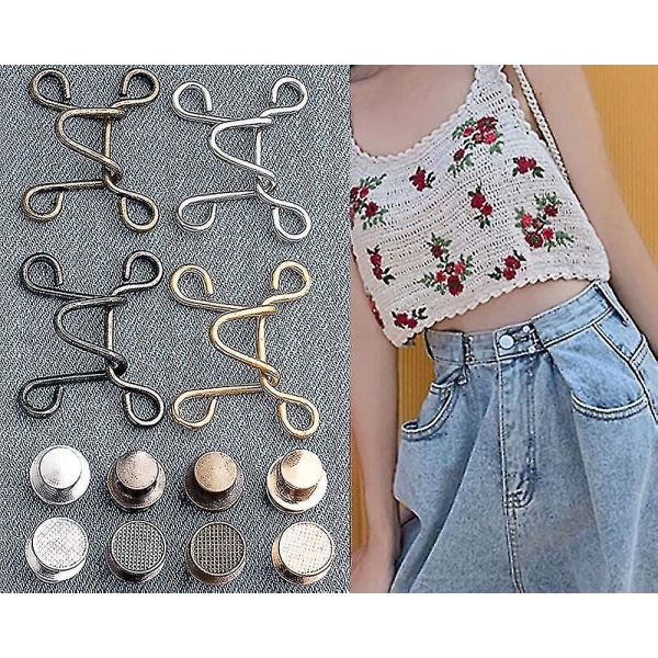 20 stycken justerbara midjebältesförlängare set jeansförlängare midjeförlängare knapp för byxor justerbar jeansknapp perfekt passform omedelbar knapp