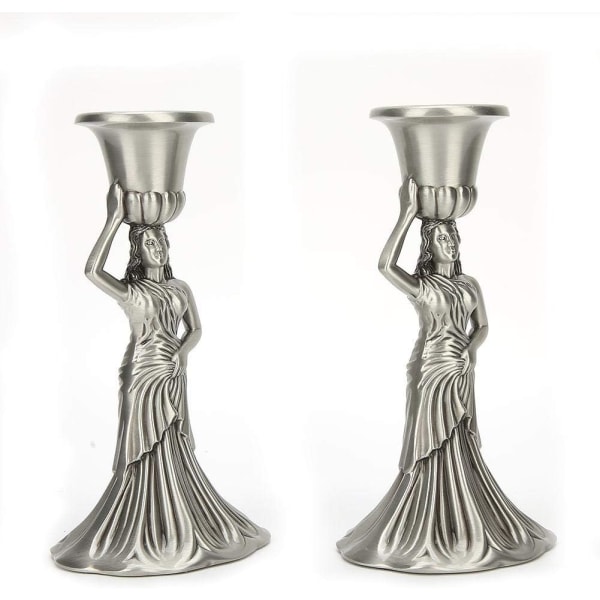 2 st egyptiska staty ljusstakar för avsmalnande ljus - Vintage Or