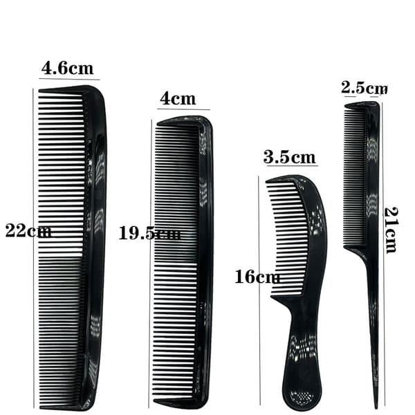 4 st Stylingkam Set, Klippkammar Clipper Rat Tail Hår Skäggkam,