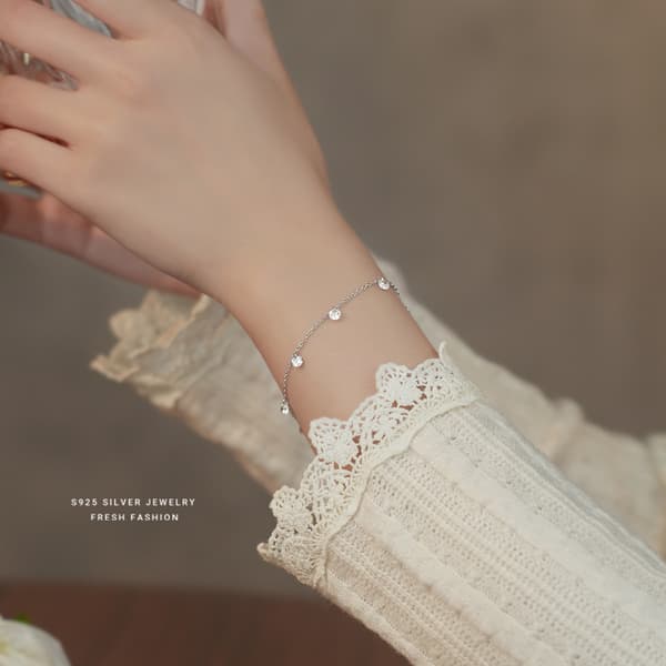 Multi Flat  Station Dangle Hearts Charm Armband För Kvinnor Tonåring